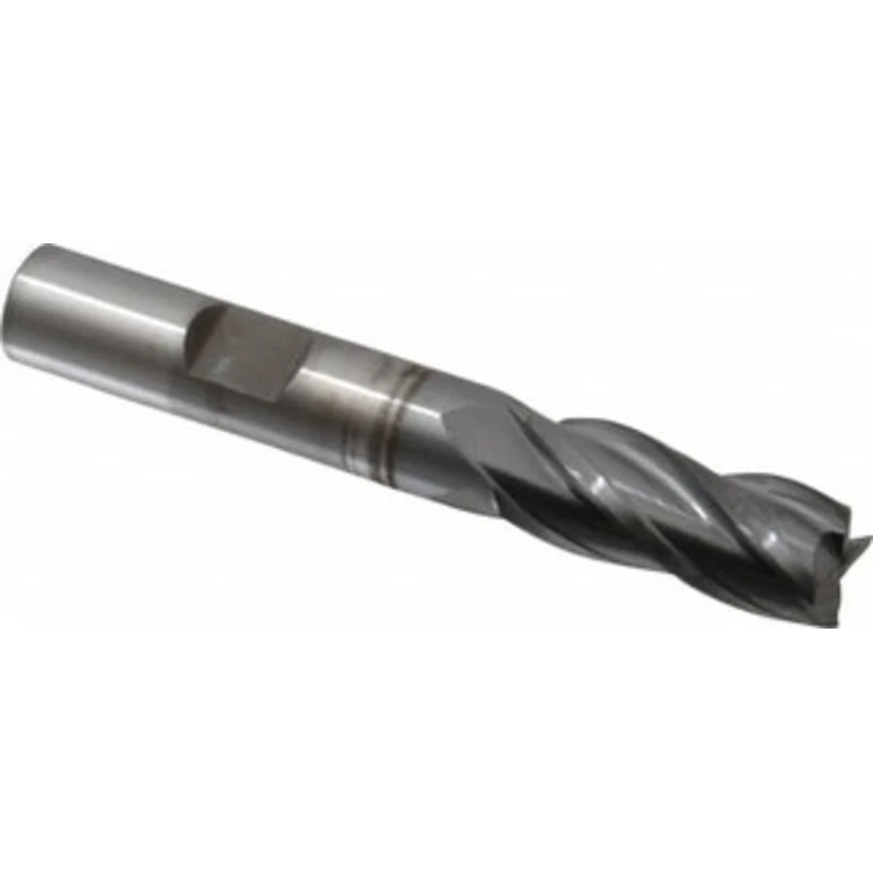 OSG 13/32, 1 LOC, 3/8 Shank Diam, 2-11/16 OAL, 4 Flute, Vanadium High Speed Steel Square End Mill Single End, TiCN Fi...